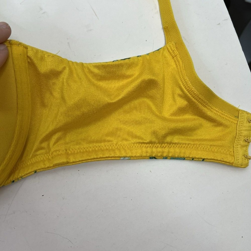 Cacique Lightly Lined T-shirt Full Coverage Underwired Bra Yellow Floral Sz 38DD - Picture 8 of 12